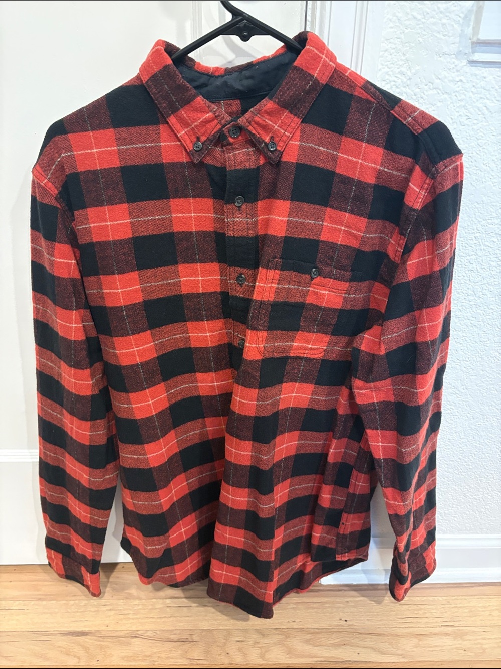 J Crew- Men's Red & Black Plaid Button-Up Shirt